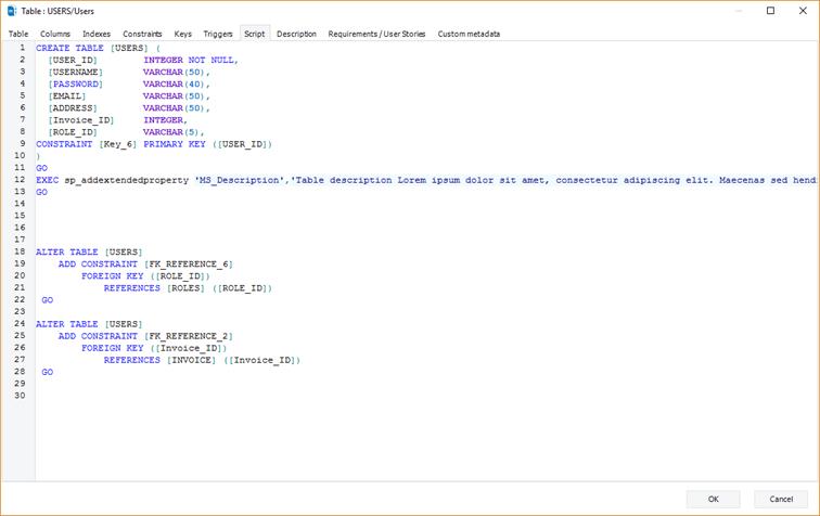 Editing ERBuilder table